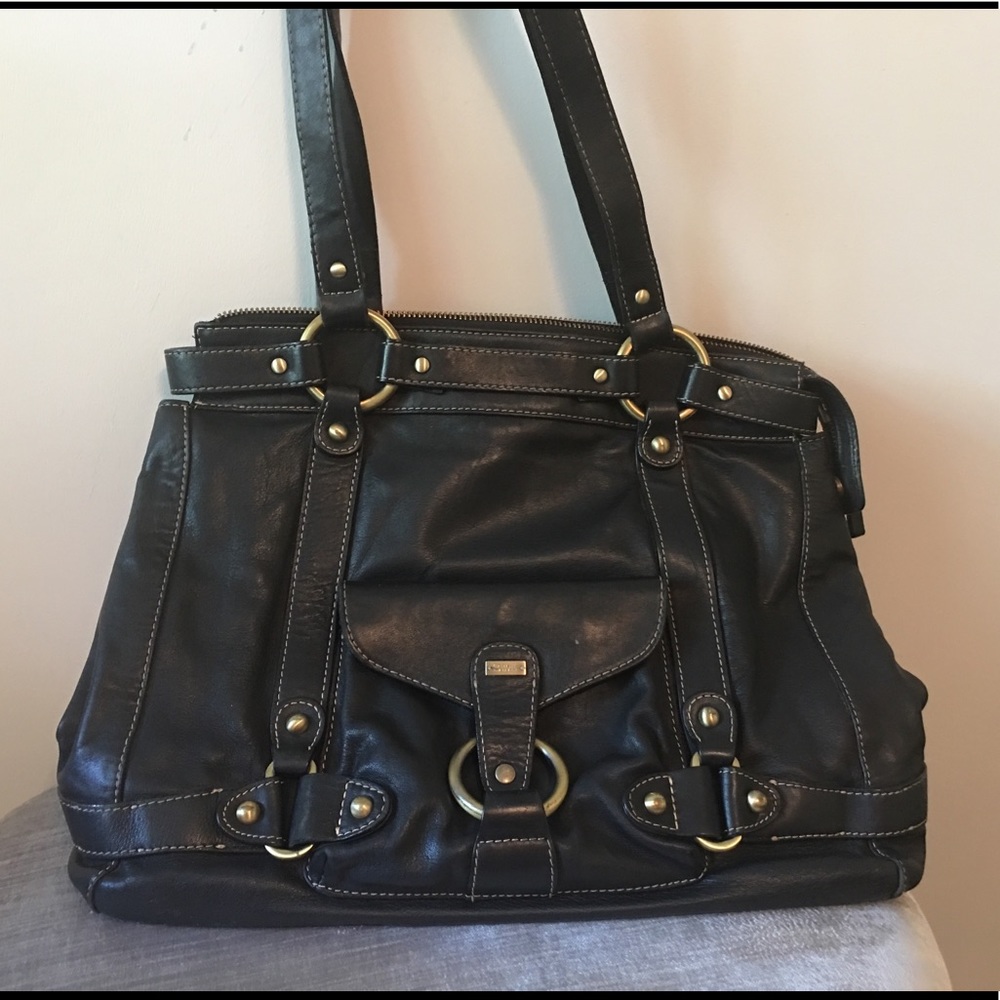 Genuine leather shoulder bag